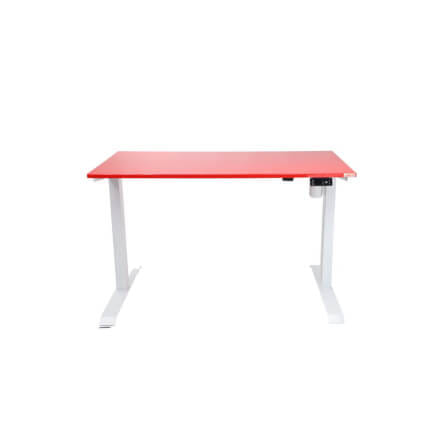 โต๊ะปรับระดับไฟฟ้า หน้าไม้ MDF เคลือบไฮกลอส มอเตอร์ 2 ระดับ LEECO GT-612-SM-RED แดง